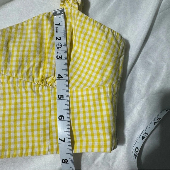 Zara Cropped Top Side Zip Frilly Straps Elastic Back Size Small - Picture 6 of 11